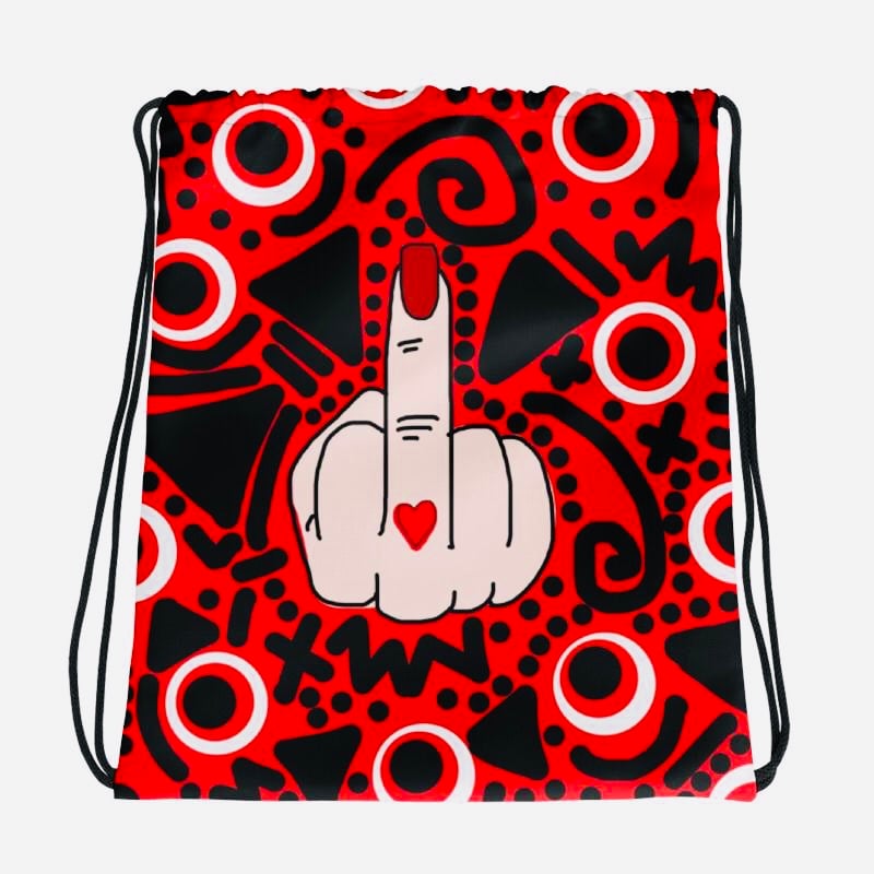 Image of Red Love Drawstring Bag