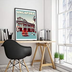 Image of Vintage poster Singapore - Joo Chiat Road Blue - Fine Art Print