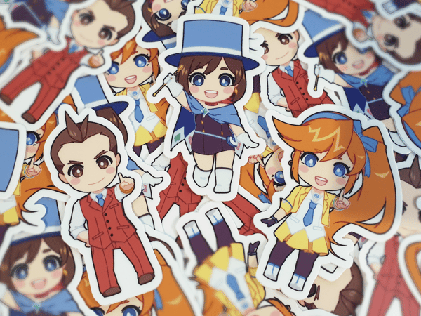 Image of Ace Attorney vinyl stickers