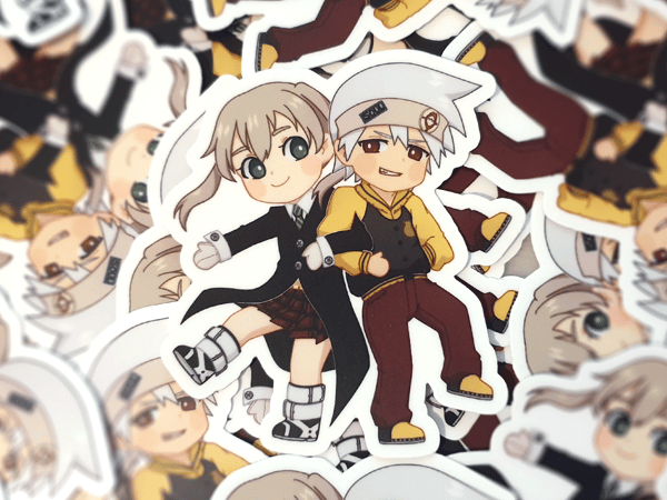 Image of Soul Eater and Maka Albarn vinyl stickers