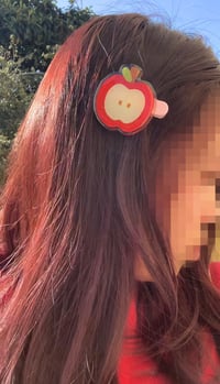 Image 2 of apple glitter epoxy hairclips