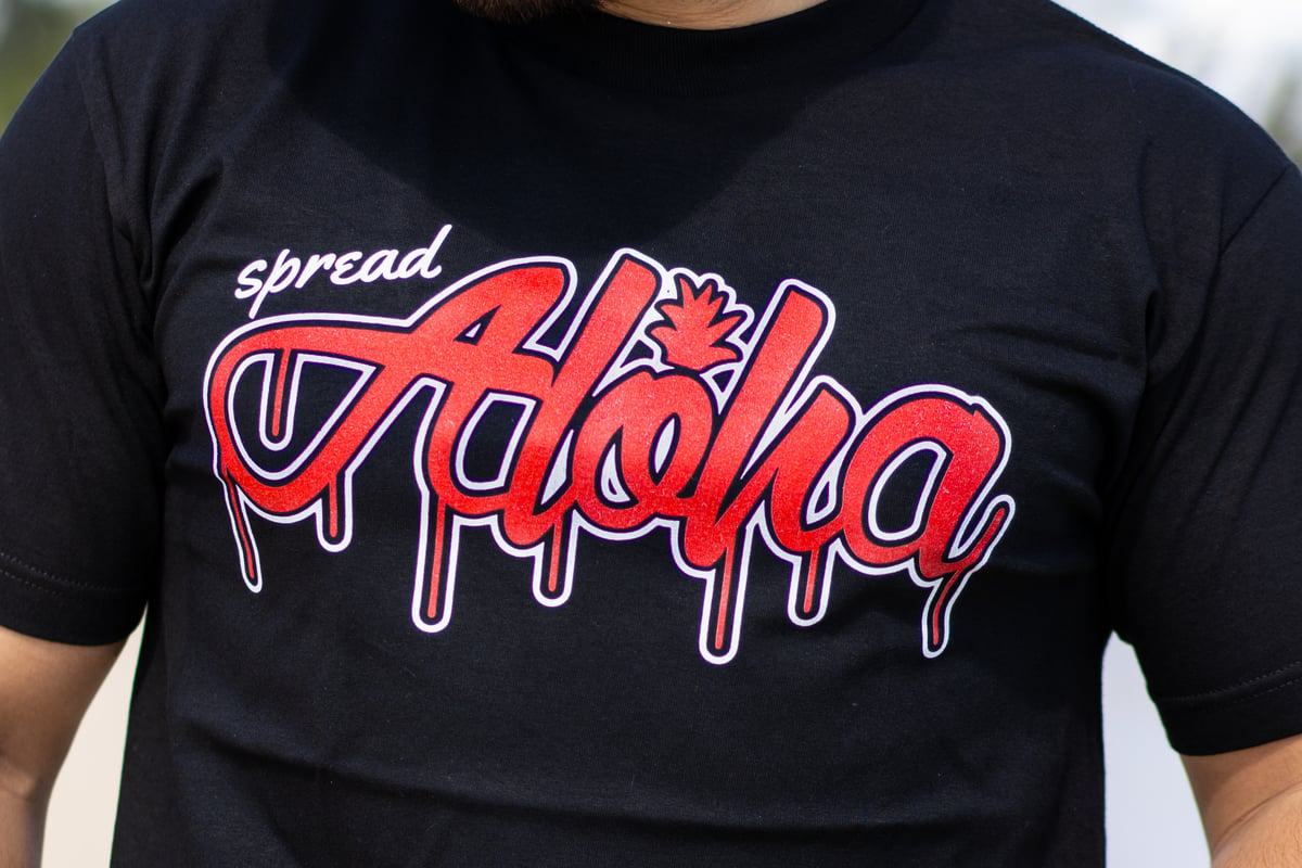 Spread Aloha Drip Tee (Black/Red)