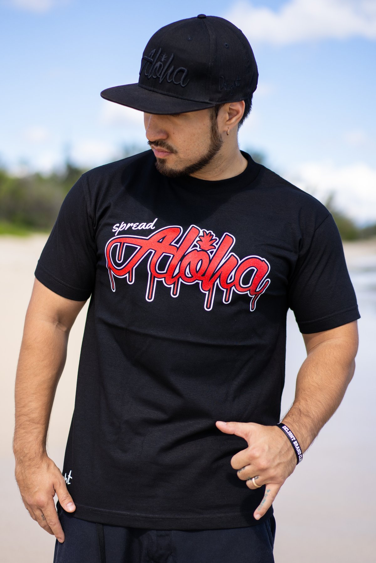 Spread Aloha Drip Tee (Black/Red)