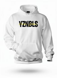 Image 4 of YB White Abbreviated Print Pullover Hoodie