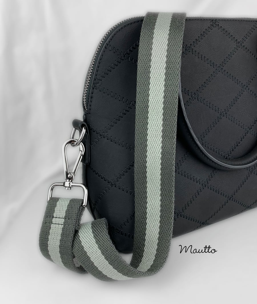 Black & Tan Strap for Bags - 1.5 Wide Nylon - Adjustable Length