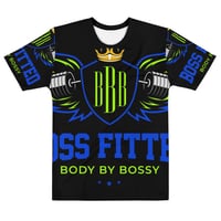 Image 1 of BOSSFITTED Black Neon Green and Blue Men's Compression T-Shirt