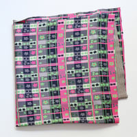 Image 3 of flower tiedye green pink purple 8/10 tie vintage fabric drawstring swing dress courtneycourtney