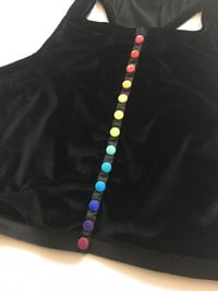 Image 2 of Velvet Rainbow Snap Crop Top 