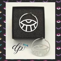 Evil eye 🧿 hoop earrings - silver