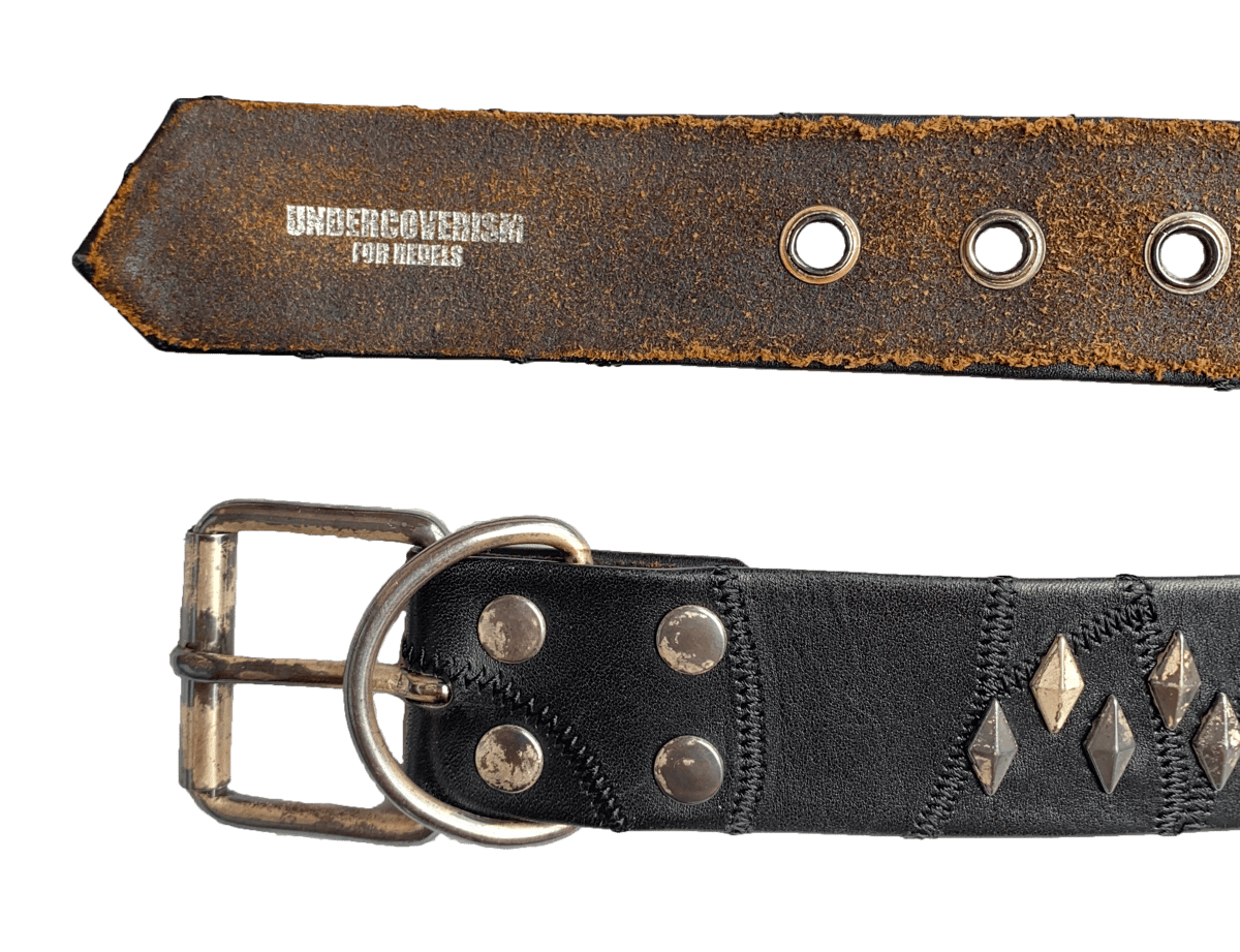 03 Undercover Leather Geometric Studded Belt | neverlandsupply