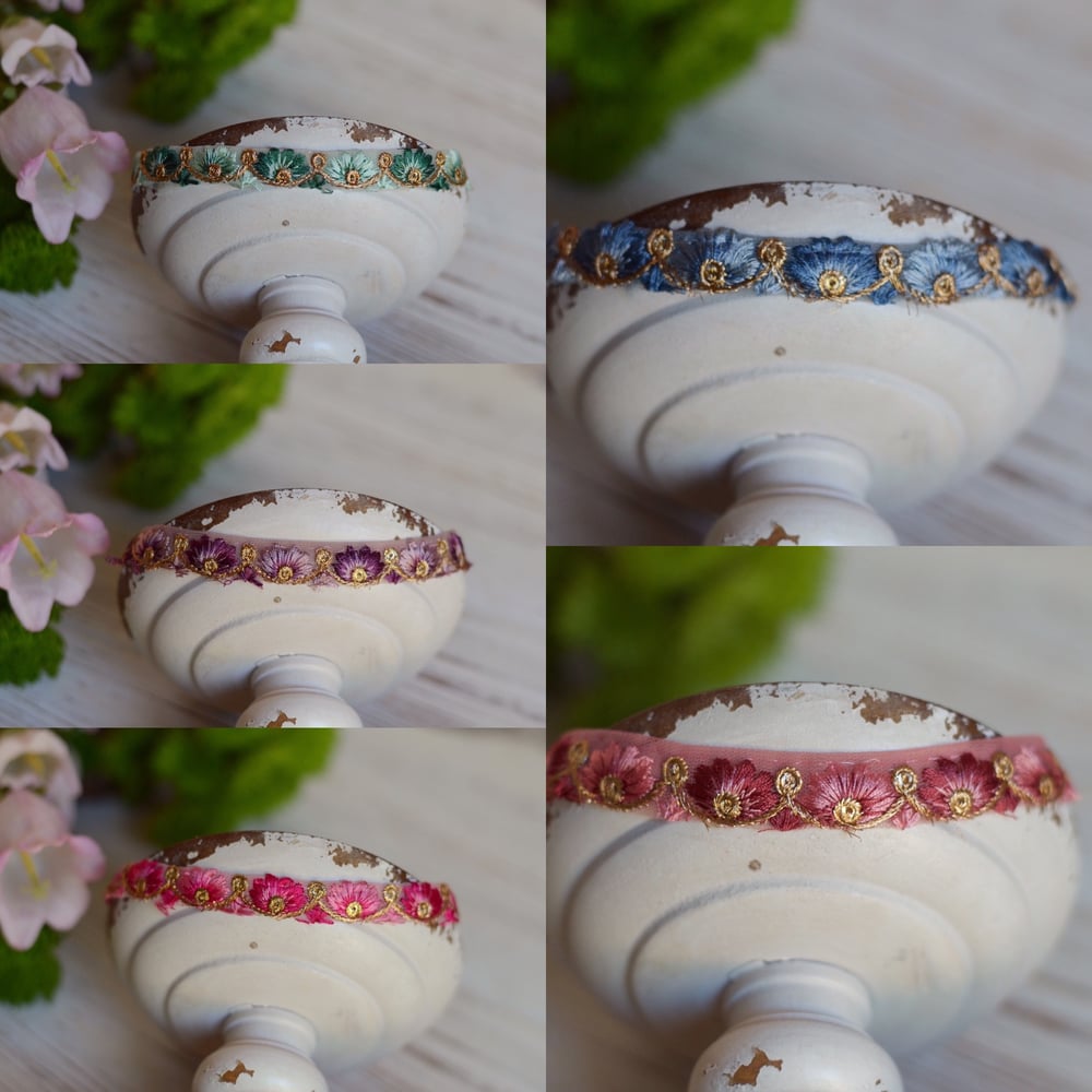 Image of Embroidery tulle headband ( 5 different colors)