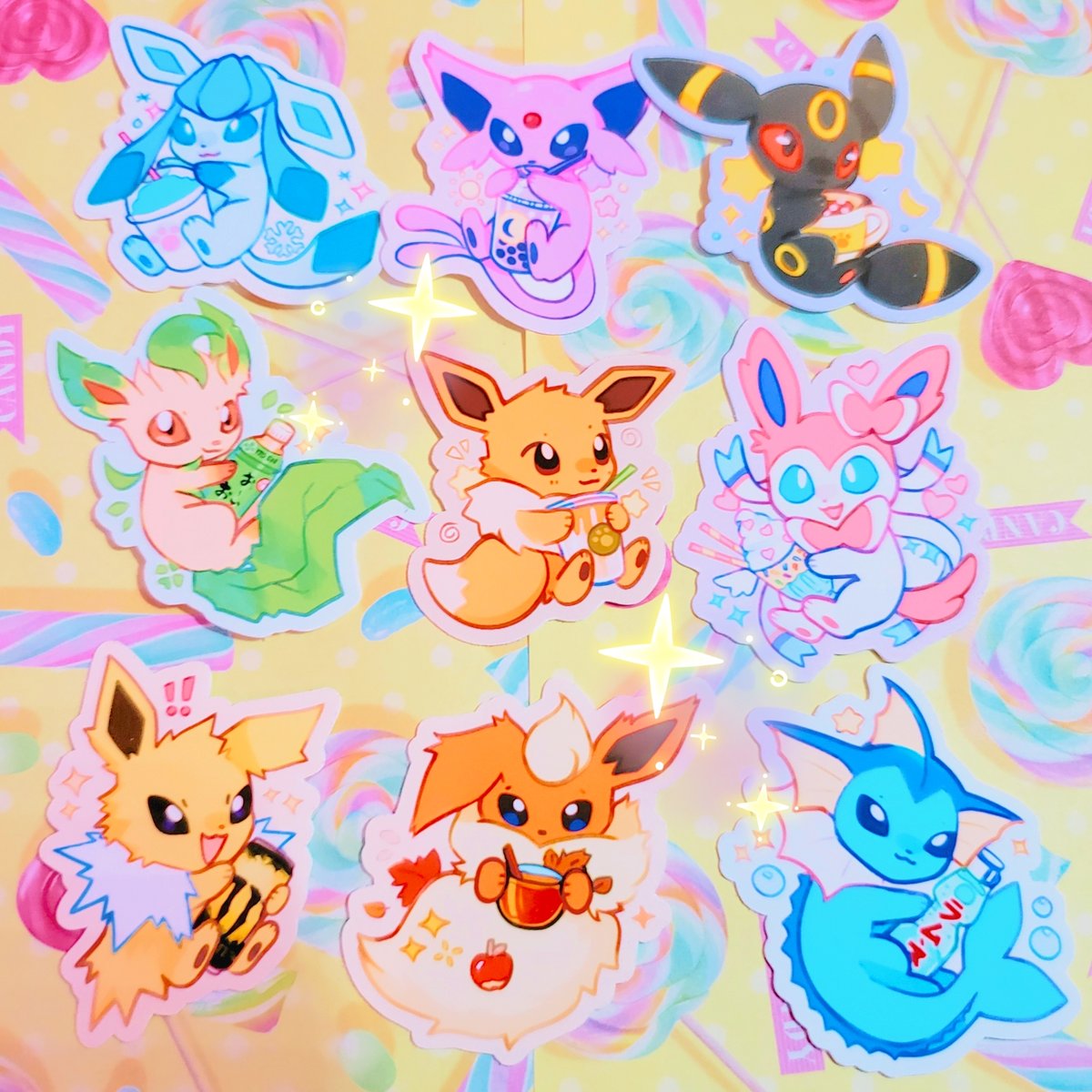 eeveelution drinks stickers☆NEOGEOPET