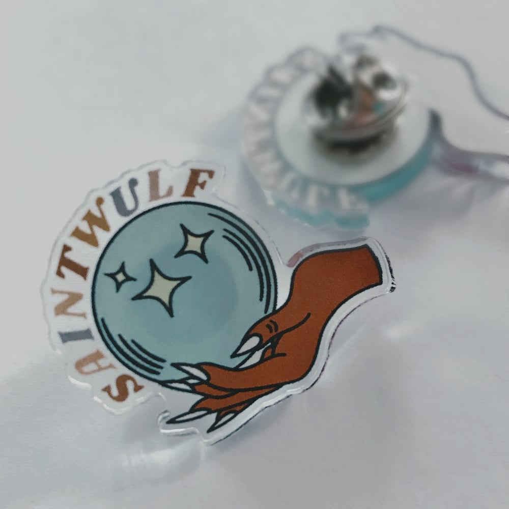 Image of “SAINT FORTUNE” acrylic pin / button
