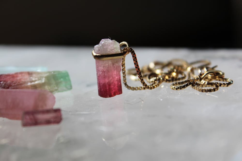 Image of Rubellite Tourmaline in 14ct gold