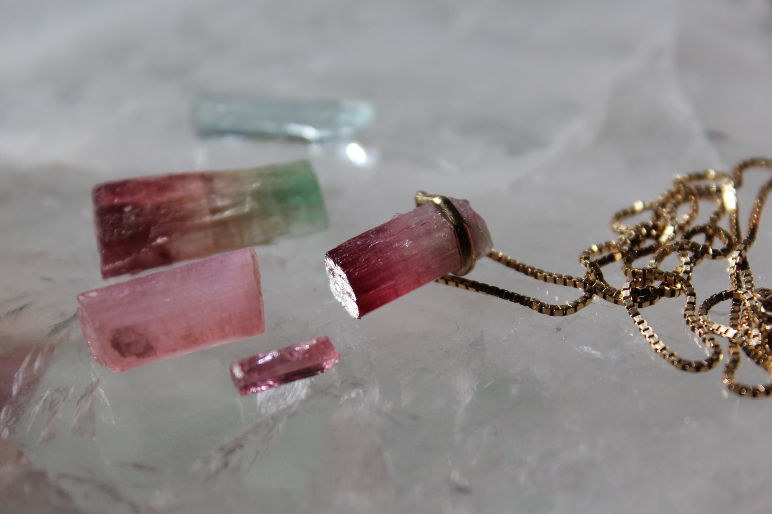 Image of Rubellite Tourmaline in 14ct gold