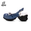 Deep Blue Denim Platform Sandals 'Ballerina'