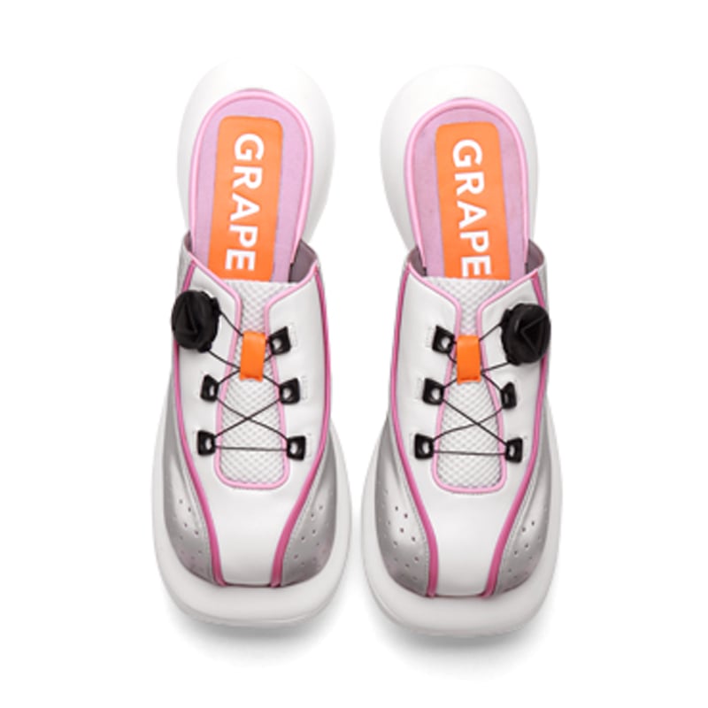 Image of White Lace-up Platform Sliders “ranger”