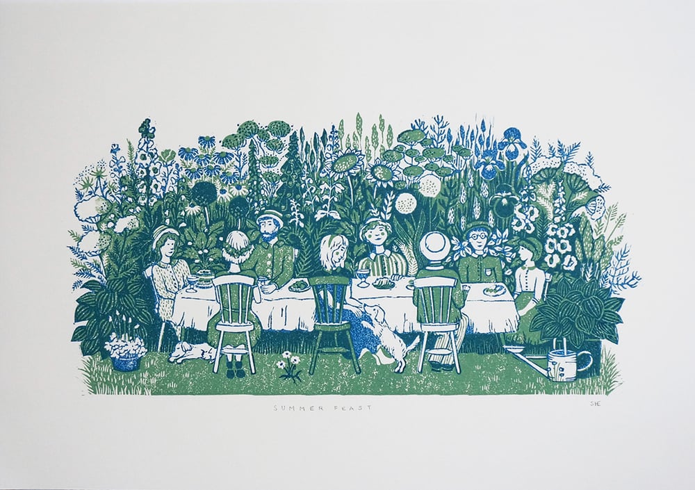 Image of Summer Feast - Linocut