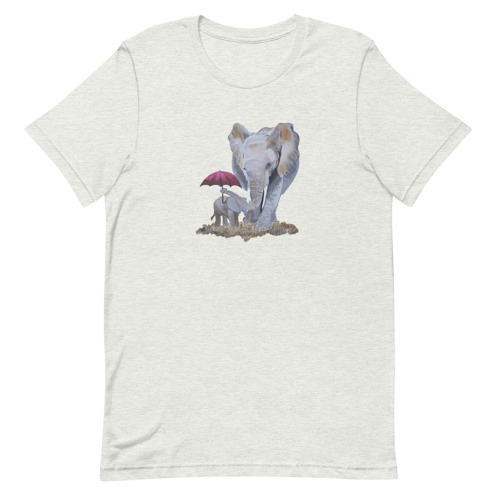 Image of Mama and baby elephants - Simple- Short-Sleeve Unisex T-Shirt