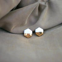 Image 1 of Hexagon Earrings (Multiple Colors)
