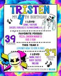 DJ Marshmello Birthday Board