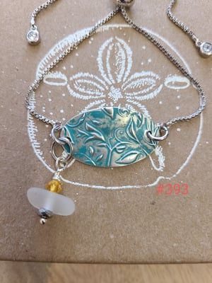 Image of Hand Created- Fine Silver- Sea Glass- Swarovski- #393