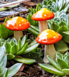 Ceramic mushrooms garden pottery