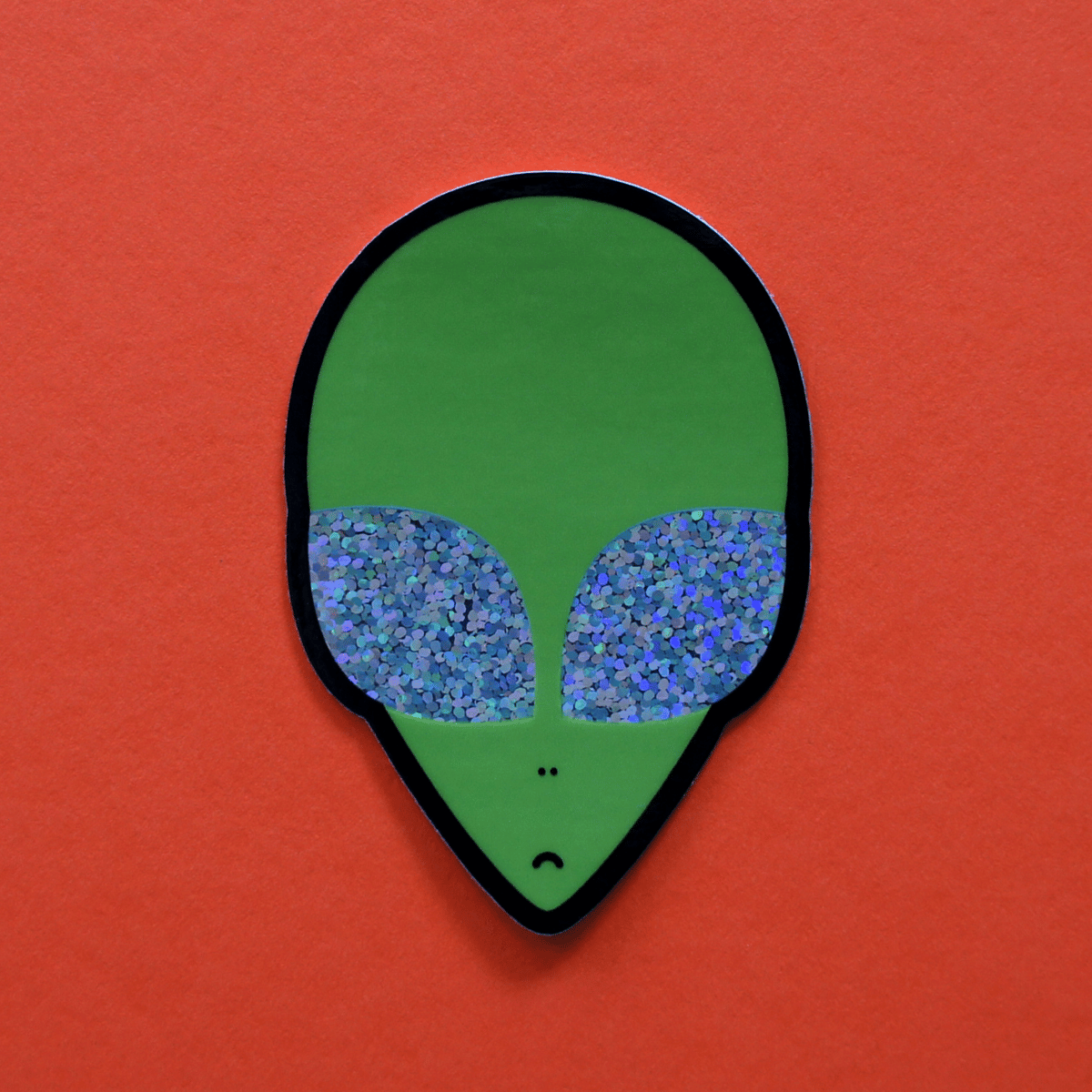 Holographic Glitter Alien Sticker