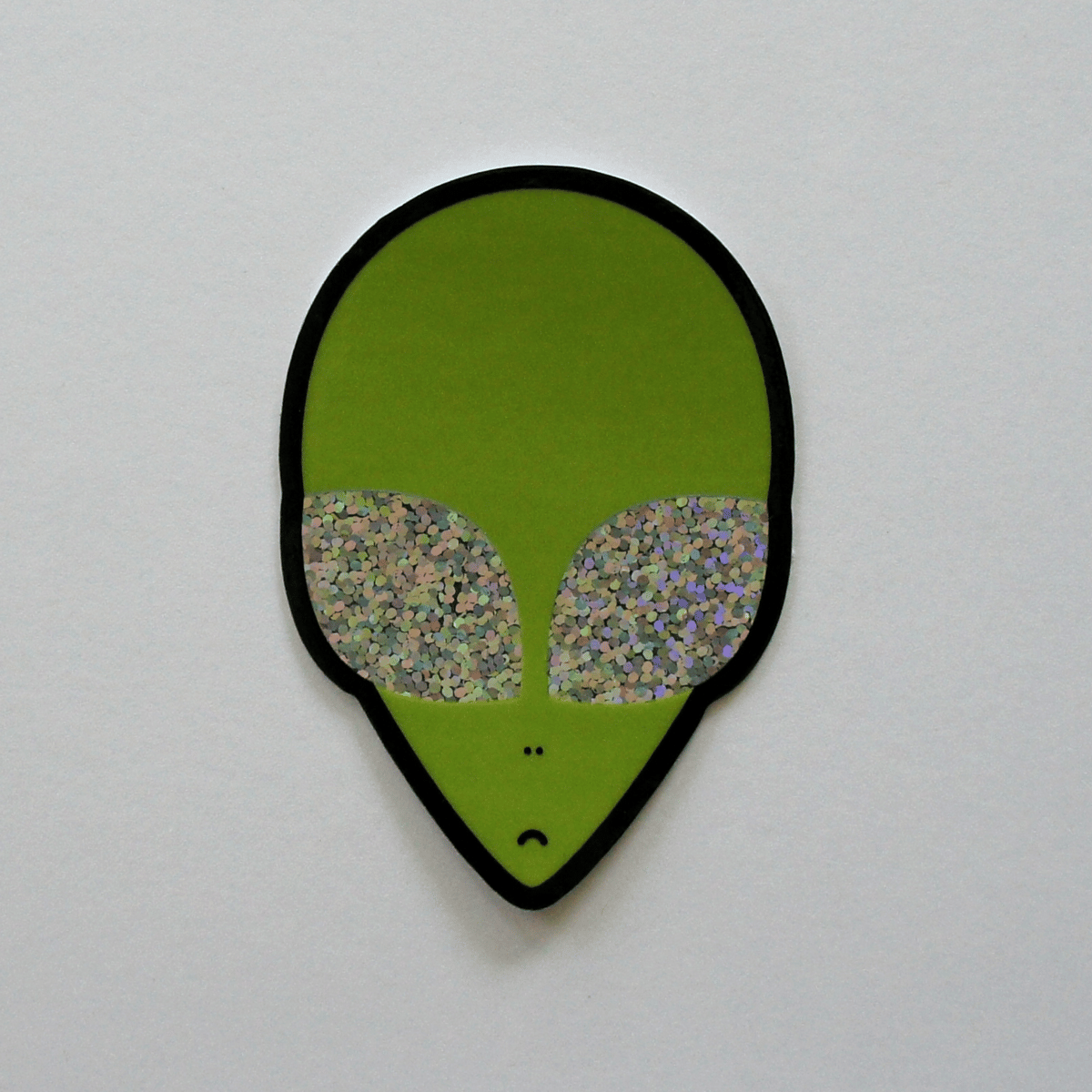 Holographic Glitter Alien Sticker