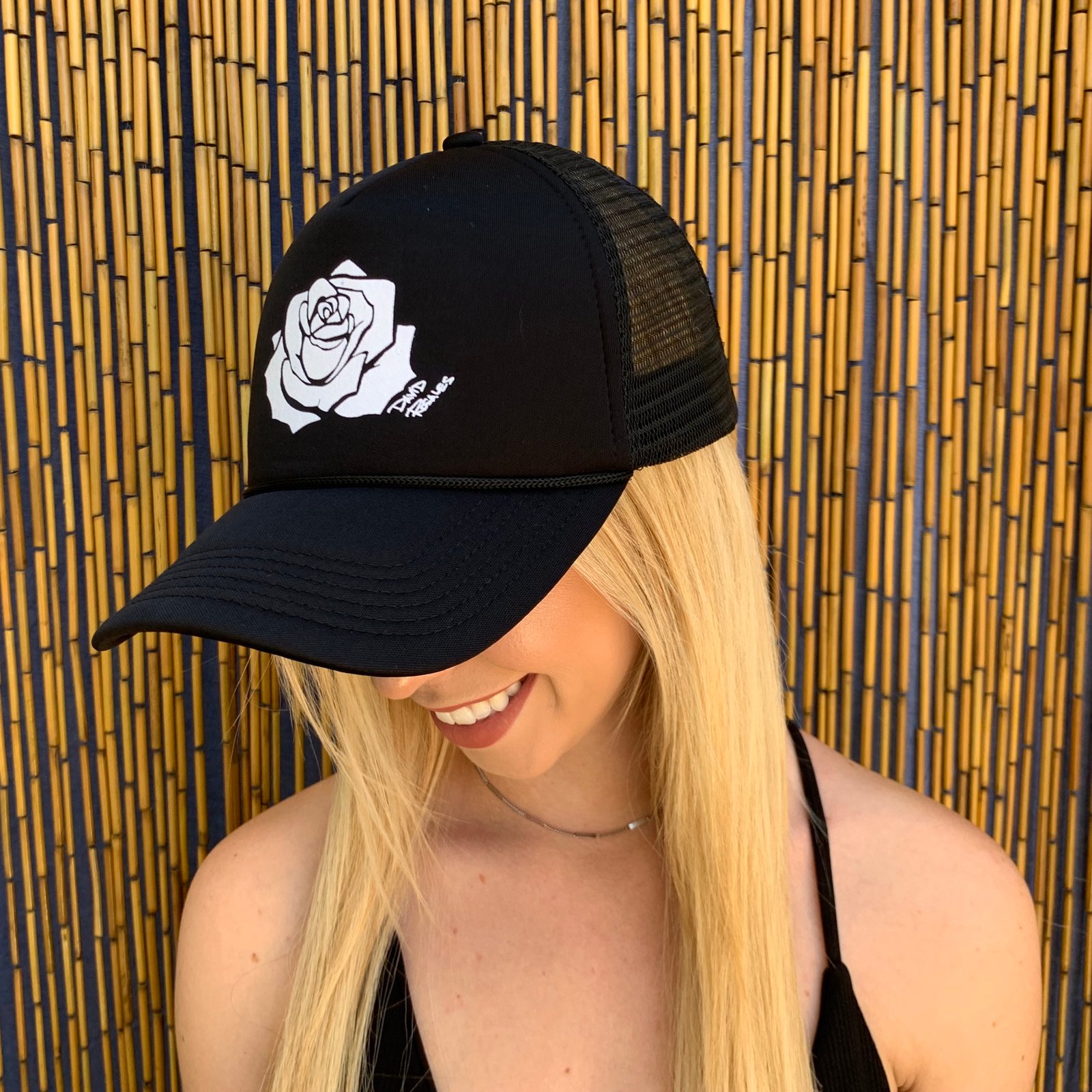 rose trucker hat