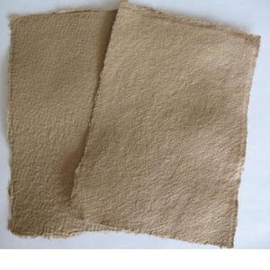 Image of Two sheets of Handmade Paper - Kraft - 4 3/4" X 6 1/2"