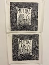 Mutual Aid is Beautiful linocut print