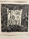 Mutual Aid is Beautiful linocut print