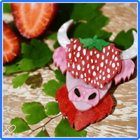 Image 1 of Harper- Strawberry Highland Cow brooch 