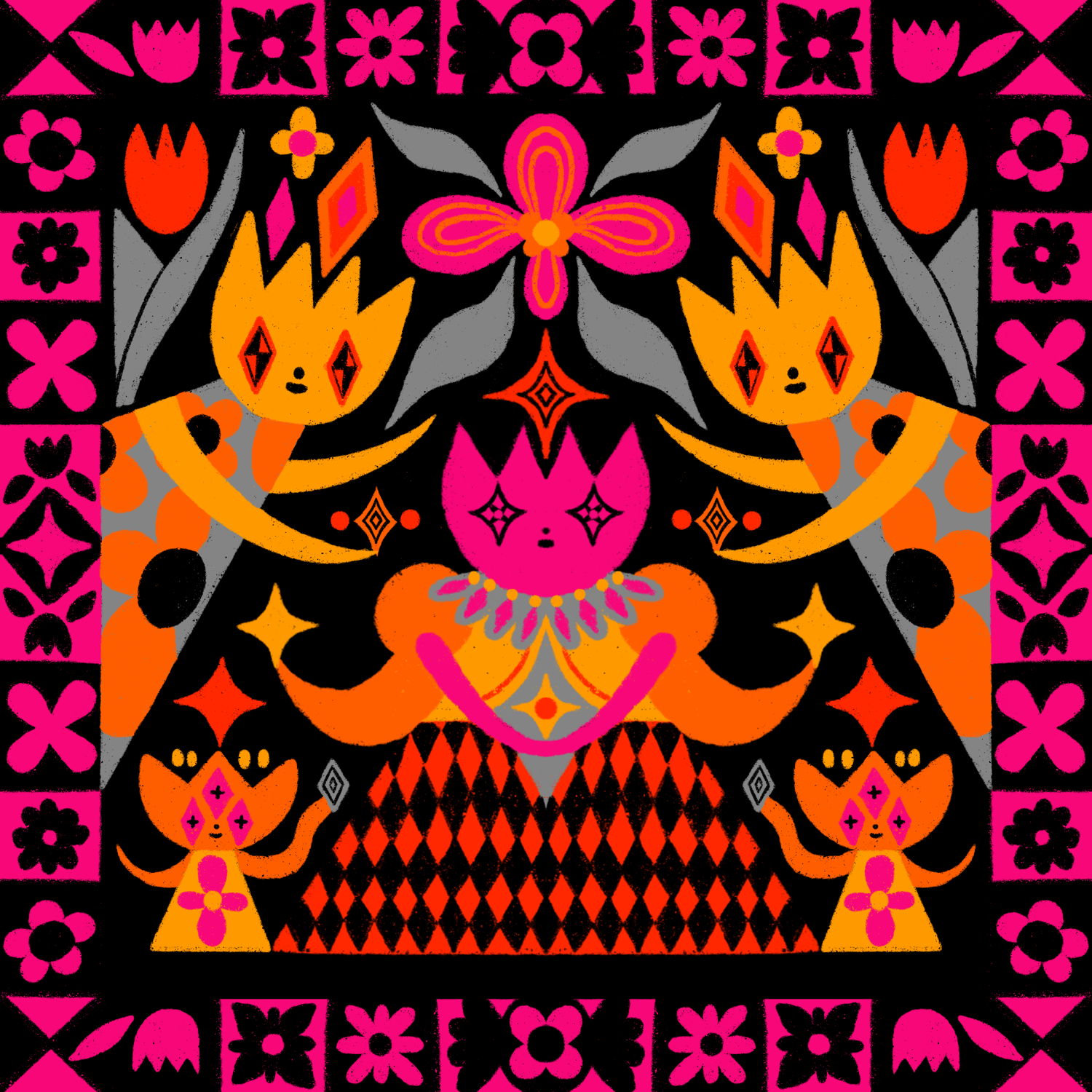 floral symmetry (print or sticker)