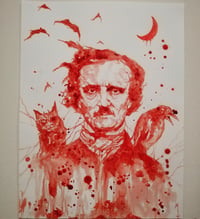 Edgar Allan Poe blood painting (original) 