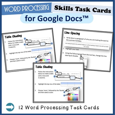 Image of Word Processing Task Cards for Google Docs™