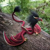 Red Seafoam Eagle Wyrm Poseable Art Doll
