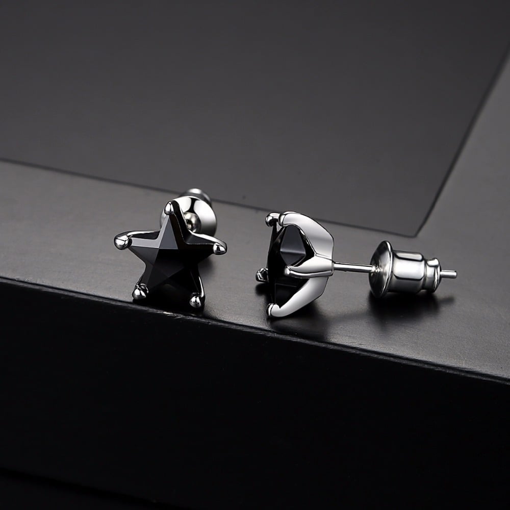 BlackStar Stud Earrings (Zircon Stone)
