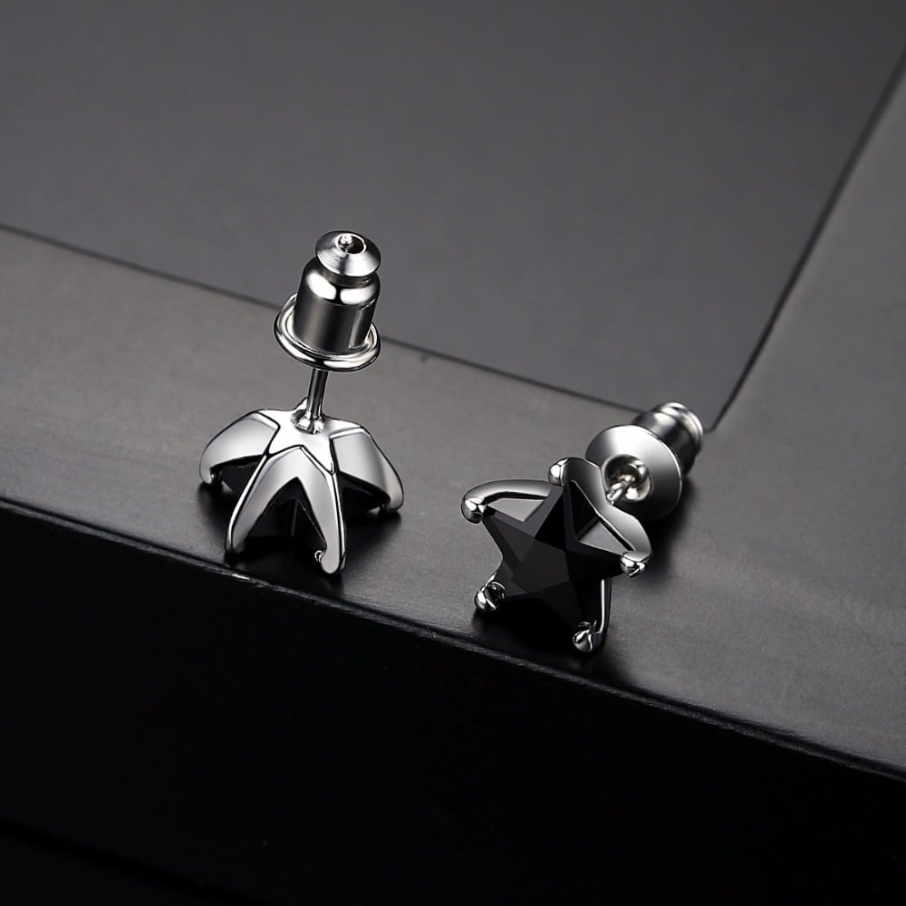 BlackStar Stud Earrings (Zircon Stone)