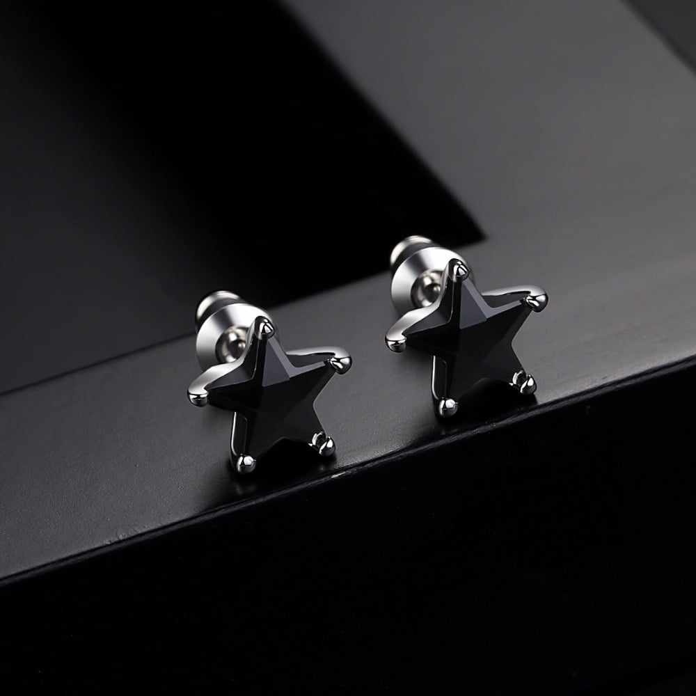 BlackStar Stud Earrings (Zircon Stone)