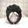 Diadème turban façon rétro tissu kaki militaire