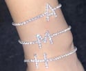 Silver and rhinestone anklets 