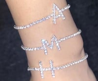 Image 2 of Silver and rhinestone anklets 