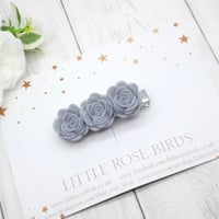 Image 2 of CHOOSE YOUR COLOUR - 3 Small Felt Rose Hair Clip