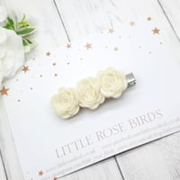 Image 1 of CHOOSE YOUR COLOUR - 3 Small Felt Rose Hair Clip