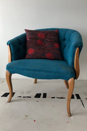 Image of Button Pillow - Blue (originally $58)