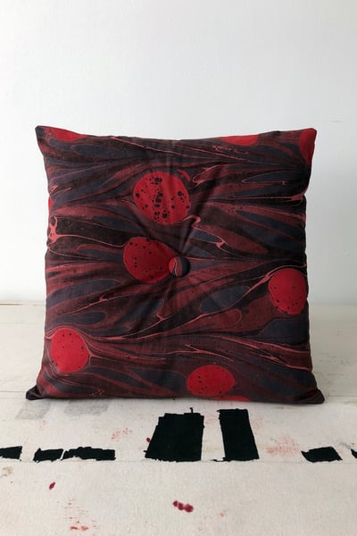 Image of Button Pillow - Blue