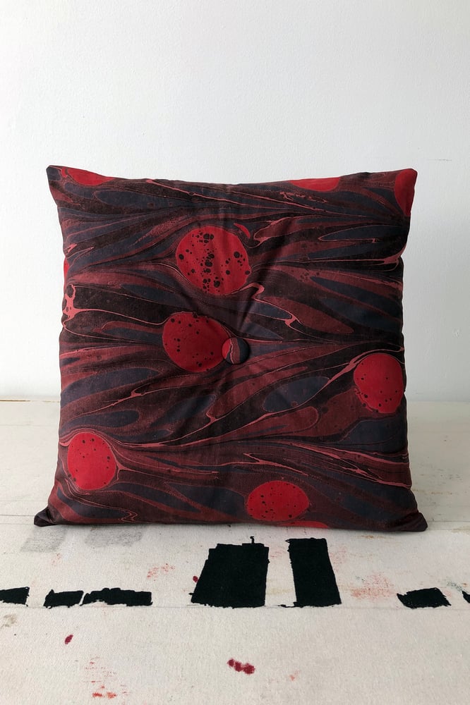 Image of Button Pillow - Blue (originally $58)