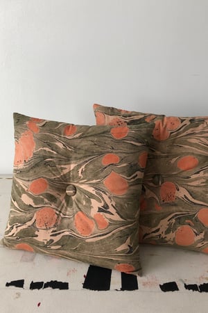 Image of Button Pillow - Blue (originally $58)